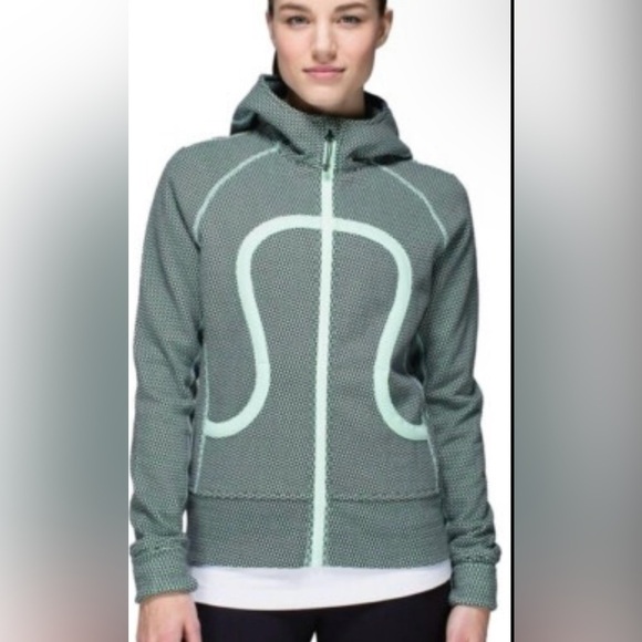Lululemon Full Zip Scuba Jacket - Double Diamond Fresh Teal - Picture 1 of 6